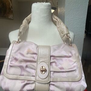Coach Women's Shoulder Bag in Light Pink and Cream